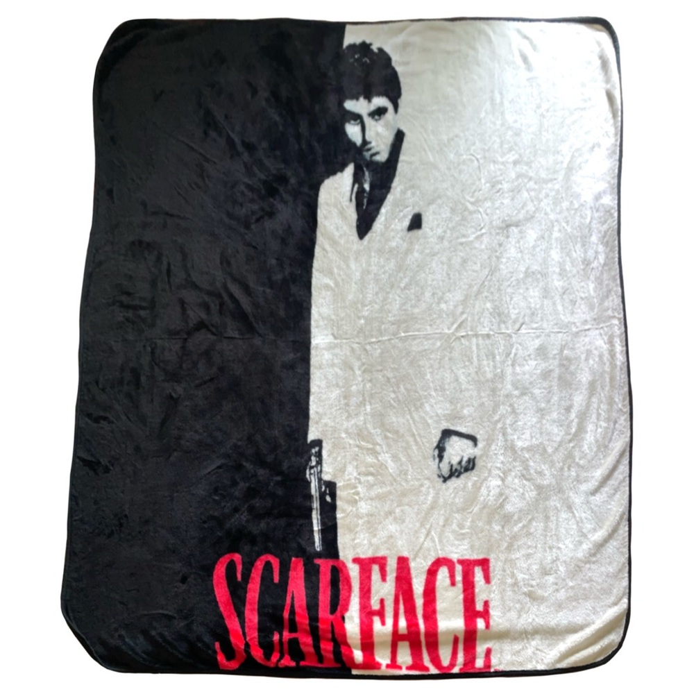 Vintage Scarface Tony Montana Oversize Heavyweight Fleece Throw Blanket 95"x95"